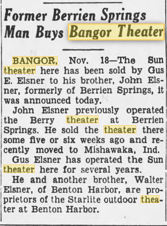 Sun Theater - 18 Nov 1949 Article